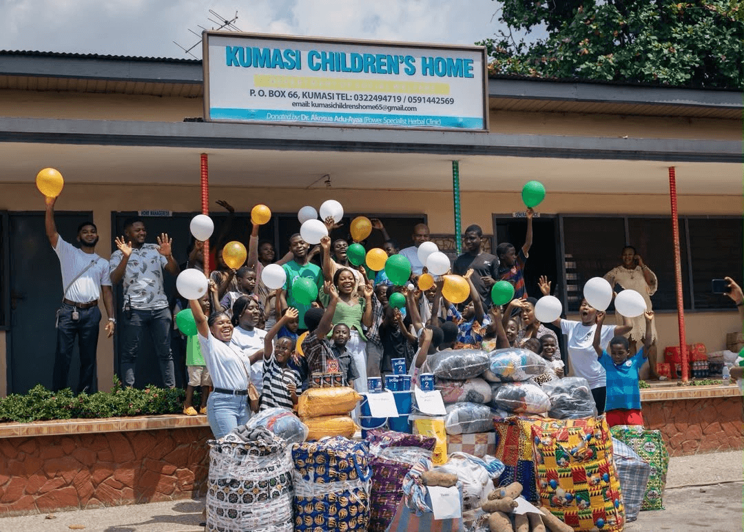 Celebrating a donation day at Kumasi Children's Home